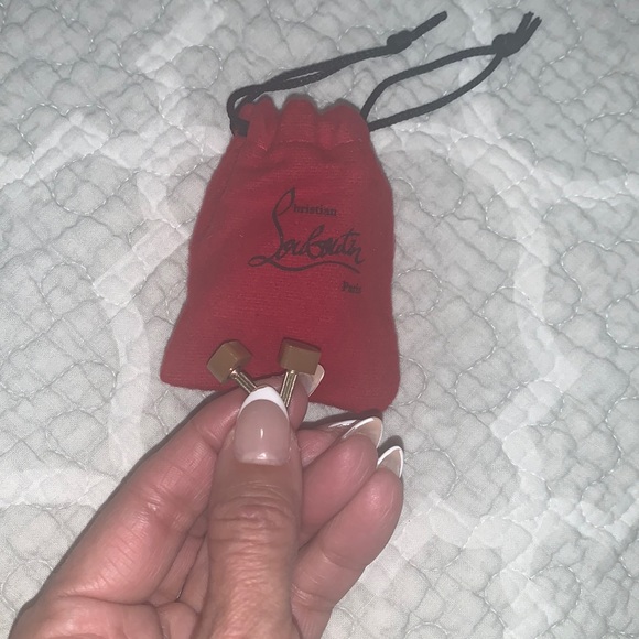 Christian Louboutin Nude extra heel tips  with pouch. - Picture 2 of 6